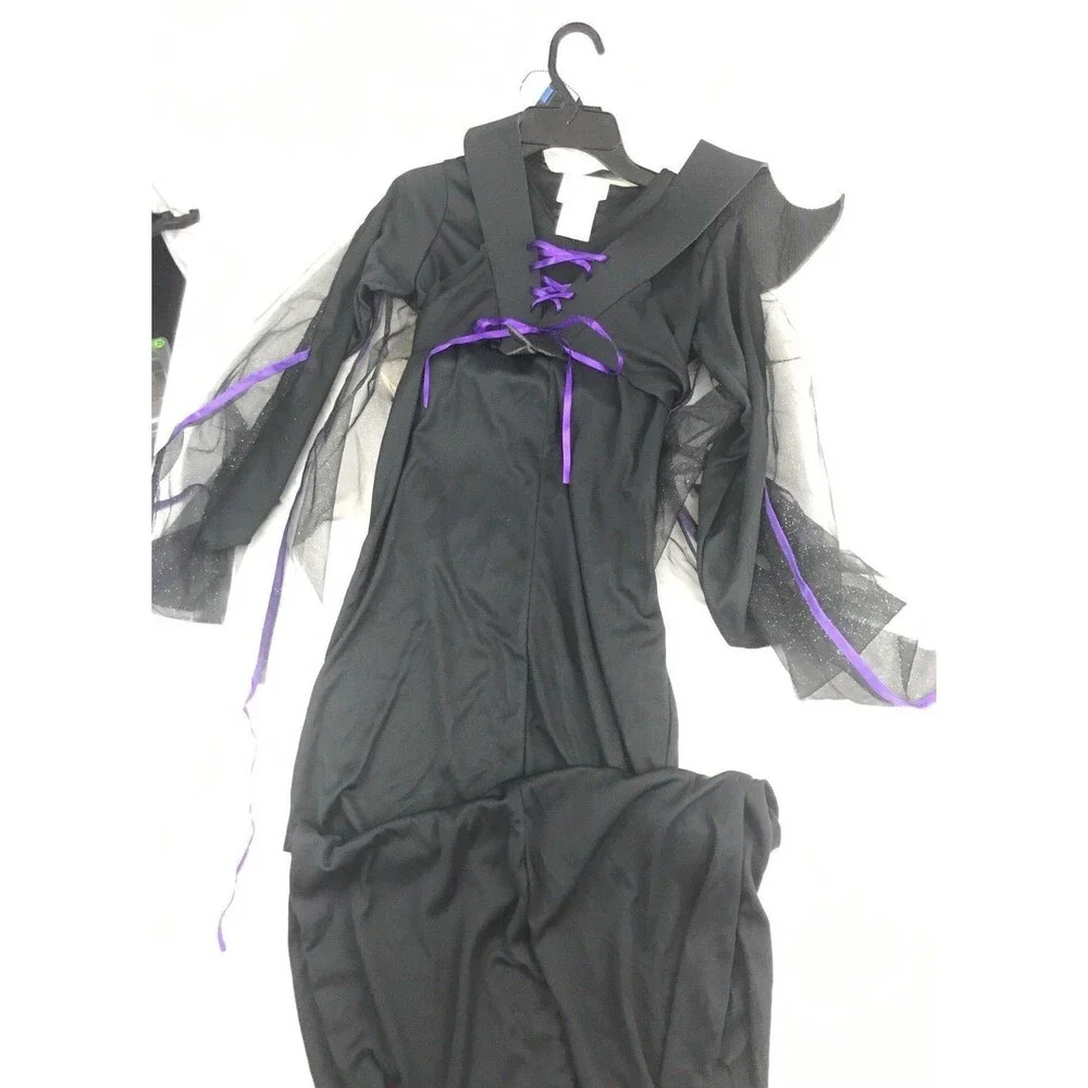 Totally Ghoul Winged Vampires Girls Halloween Costume Lace-up Black child Large